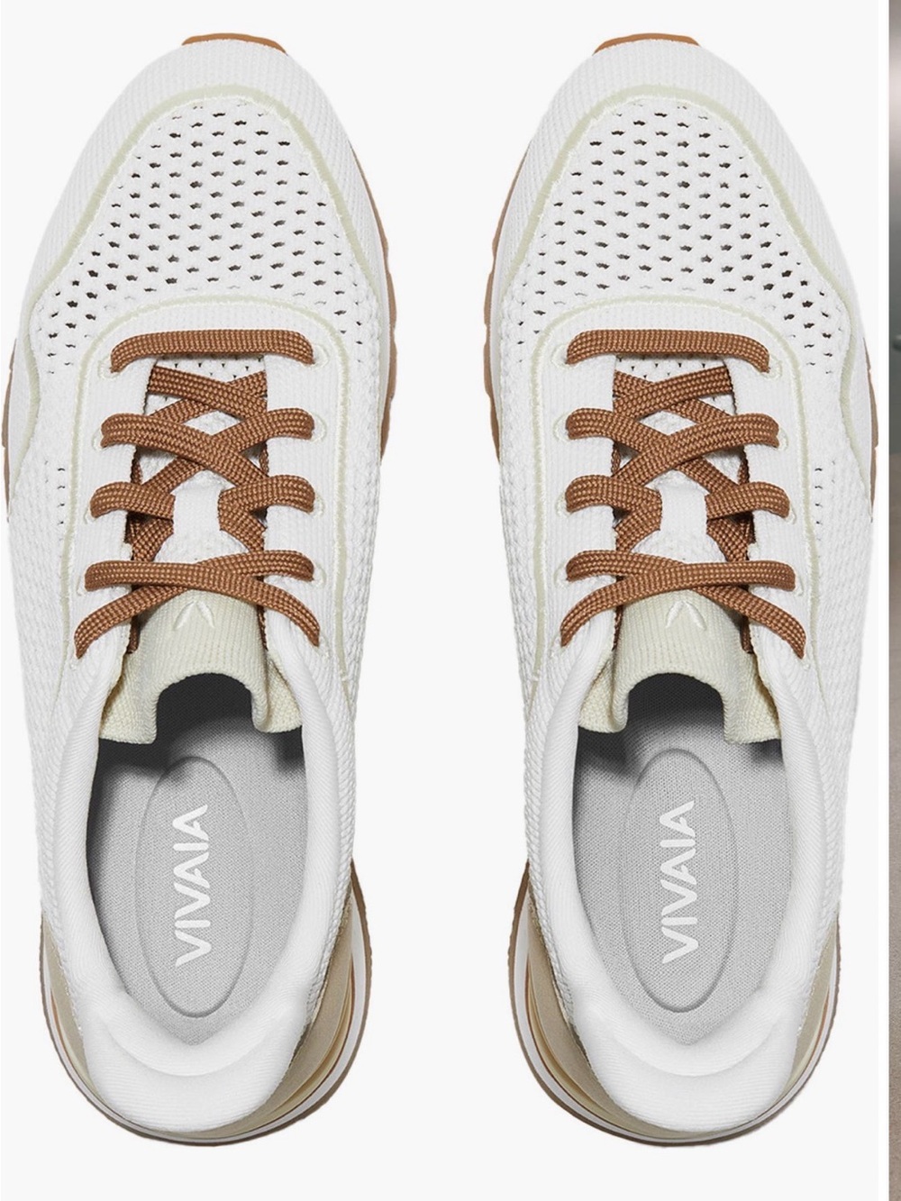 Vivaia All Day Slip on Breathable White & Tan Women’s Sneakers size 39 8 or 8.5 - Picture 2 of 11